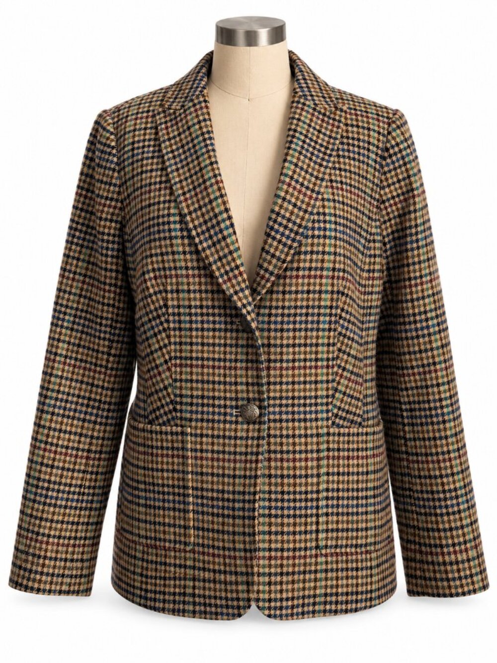 Talbots Multicolor Checked Tailored Blazer - 8 / M